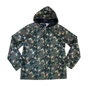 Converse Mens Camo Jacket Military Style Full Front Zip Hooded Size M Pockets